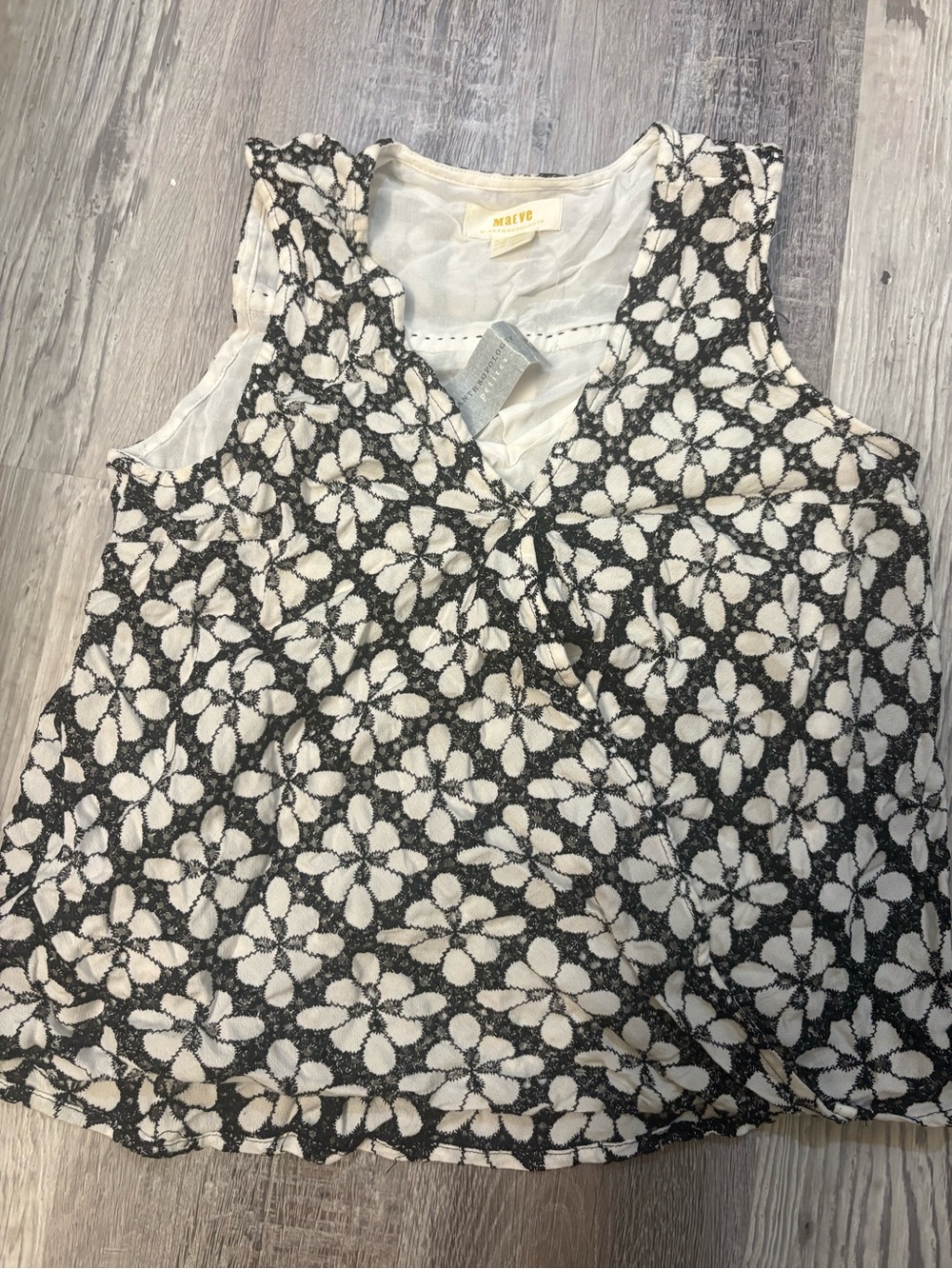 MEXX Black & White Floral Lace V-Neck Camisole